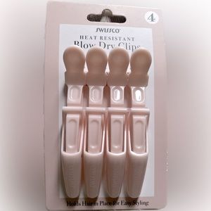 pastel pink heat resistant blowout / blow dry styling alligator clips (4)